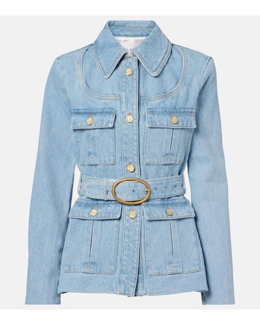 Nina Ricci Blue Belted Denim Jacket