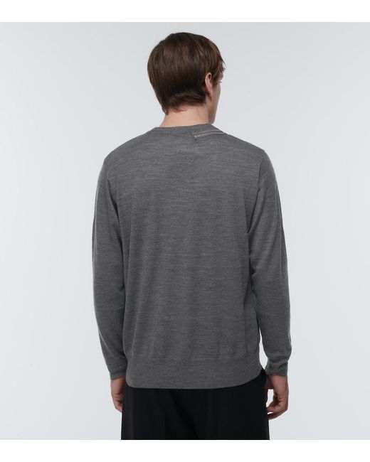Undercover Gray Embellished Wool Sweater for men