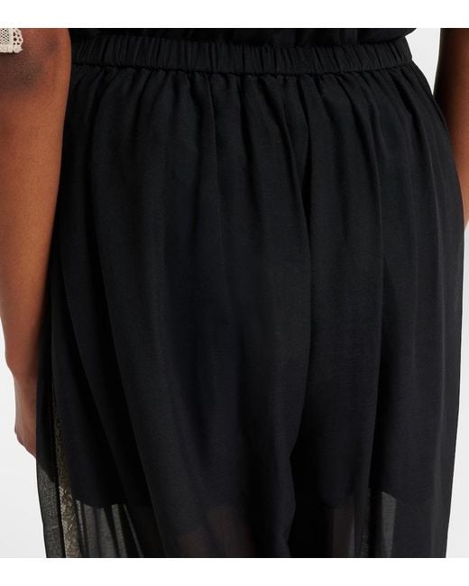 Zimmermann Black Roselight Cotton And Silk Balloon Pants