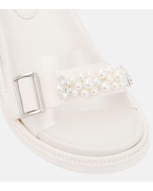 Simone Rocha White Leather Slides