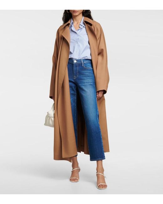 FRAME Blue Le Nouveau Mid-rise Straight Jeans