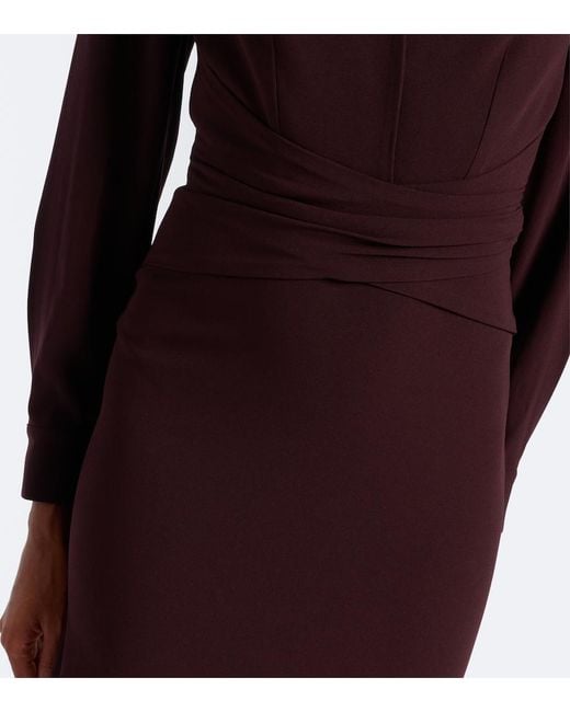 Roland Mouret Purple Draped Crepe Midi Dress