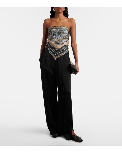 Christopher Esber Gray Snake-Print Silk Scarf