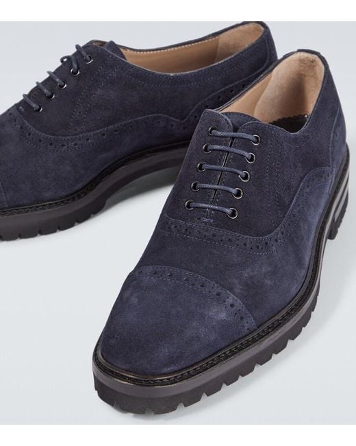 Manolo Blahnik Blue Norton Suede Brogues for men