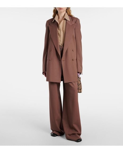 Dries Van Noten Brown Oversized Wool Blazer