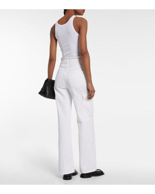 Agolde White Minka Denim Cargo Pants