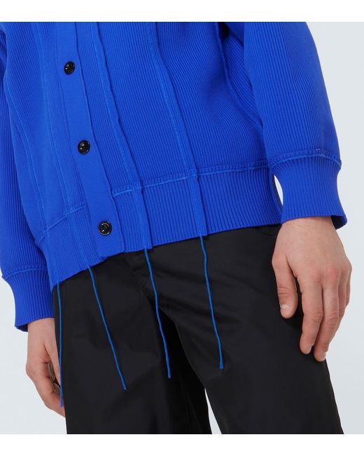 Sacai Blue Distressed Cardigan for men
