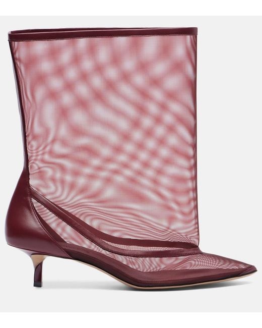 Jacquemus Purple Tourni Mesh Ankle Boots