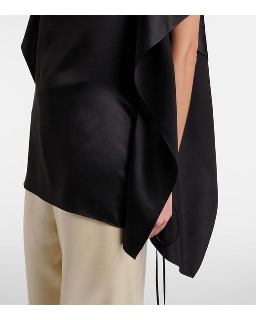 The Row Black Koray Silk Top