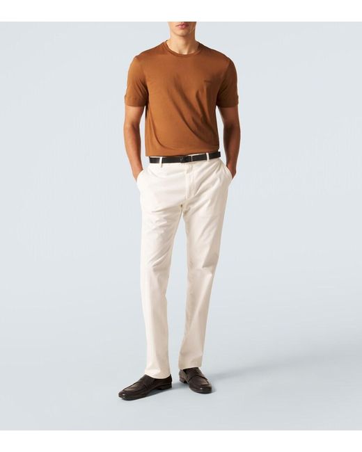 Zegna Brown Logo Cotton Jersey T-Shirt for men