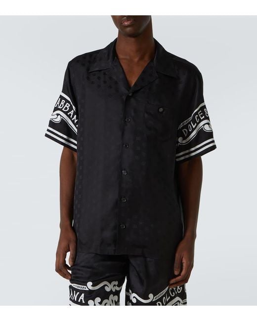 Dolce & Gabbana Black Bandana Silk Shirt for men