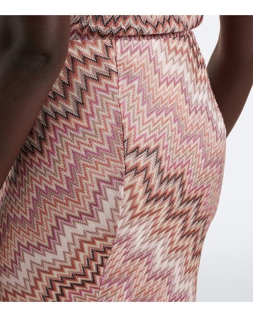 Missoni Pink Zigzag Knitted Maxi Skirt
