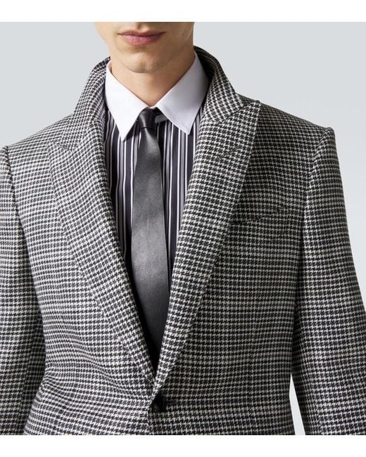 Tom Ford Gray Checked Wool-Blend Suit Jacket for men