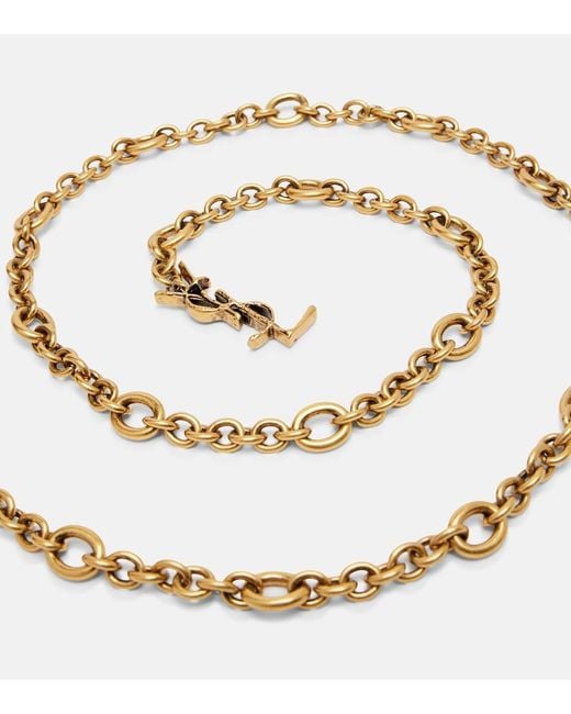 Saint Laurent Metallic Cassandre Chain Belt