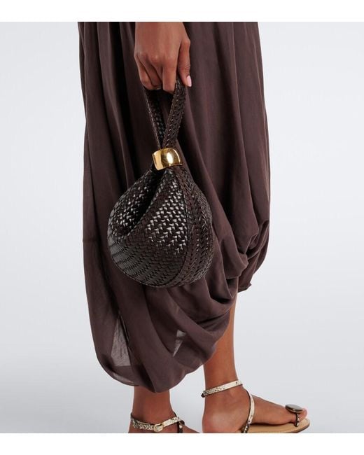 Amanu Black Zambia Small Leather Top-Handle Bag