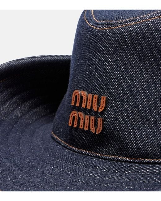 Miu Miu Blue Denim Cowboy Hat