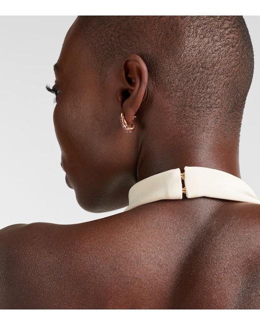 Boucles D'Oreilles En Or Rose 18 Ct Et Saphirs SHAY en coloris White