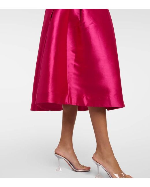 Alex Perry Red Strapless Midi Dress