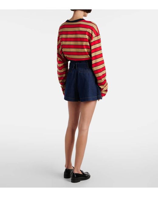 Shorts The Paper Bag En Denim Con Cinturon FRAME de color Blue