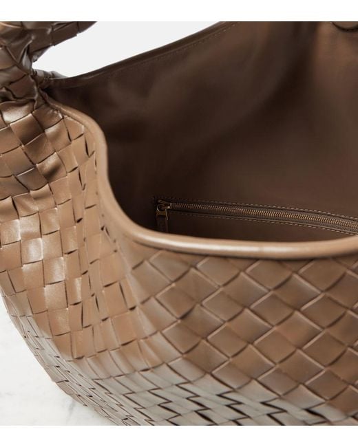 Bottega Veneta Brown Hop Large Intrecciato Leather Shoulder Bag