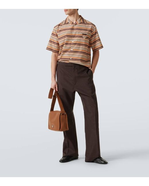 Camisa Bowling De Algodon Y Seda Estampada Prada de hombre de color Multicolor