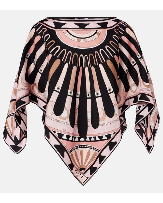 Emilio Pucci Pink Soleil Silk Twill Blouse