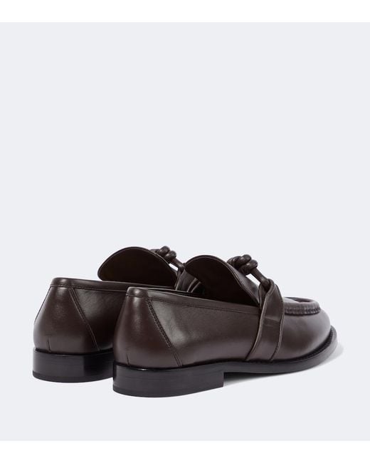 Bottega Veneta Brown Astaire Knot-Detailed Leather Loafers for men