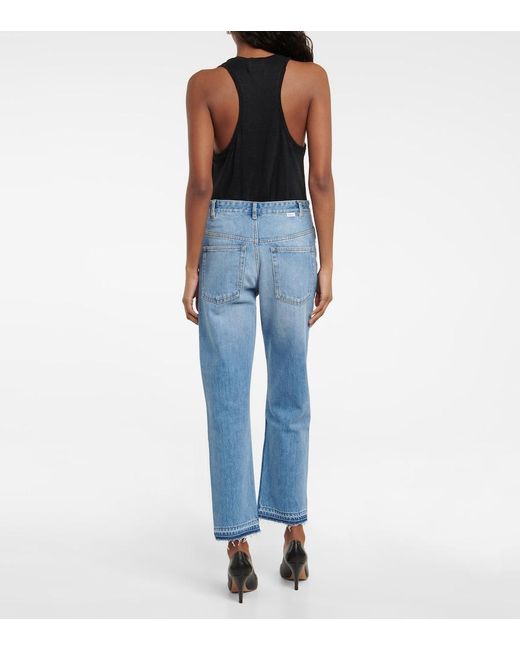 Isabel Marant Blue Belden High-rise Slim-fit Pants