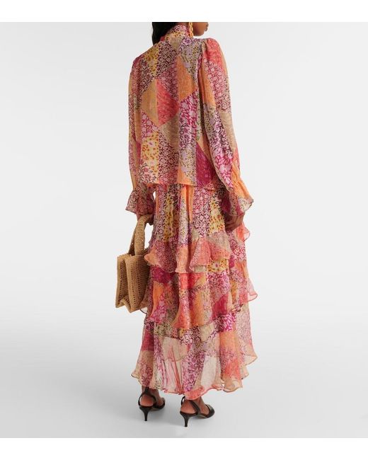 Rixo Pink Jovie Patchwork Top