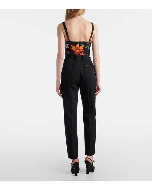 Dolce & Gabbana Red Floral Bustier Top
