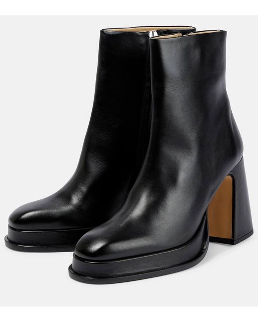Souliers Martinez Black Chueca Leather Ankle Boots