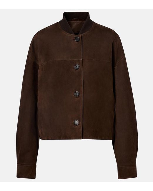 Brunello Cucinelli Brown Cropped Suede Jacket