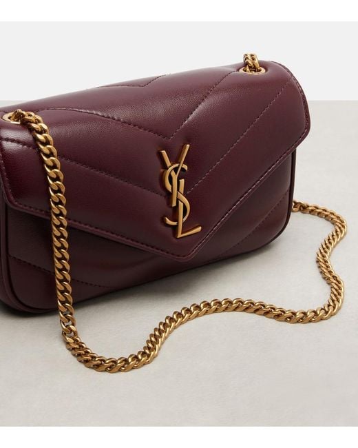 Saint Laurent White Loulou Mini Leather Crossbody Bag
