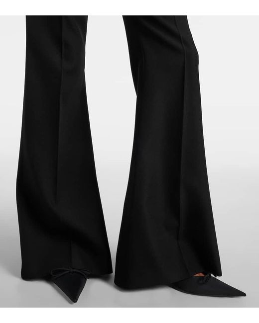 Pantalon Flare A Taille Haute En Laine Balenciaga en coloris Blue