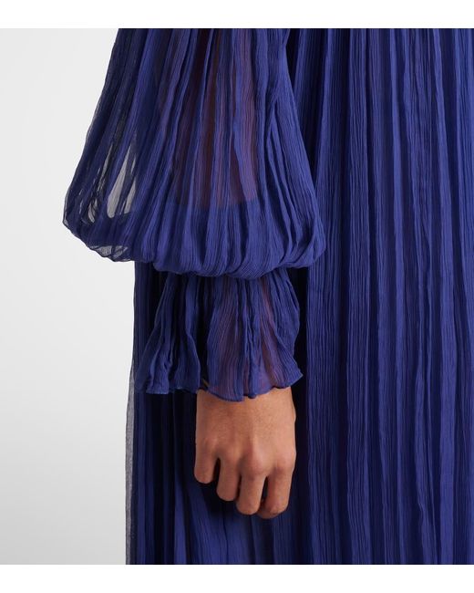 Costarellos Blue Renia Chantilly Lace Gown