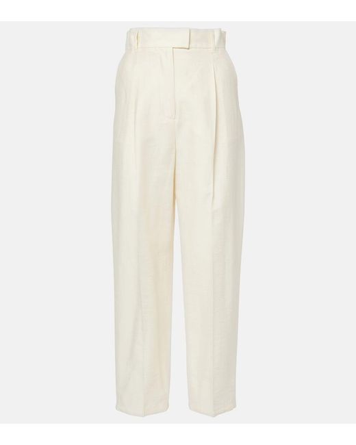 Max Mara White Efedra High-Rise Straight Pants