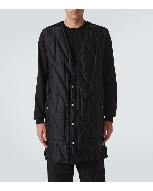 Rick Owens Black Quilted Puffer Vest for men