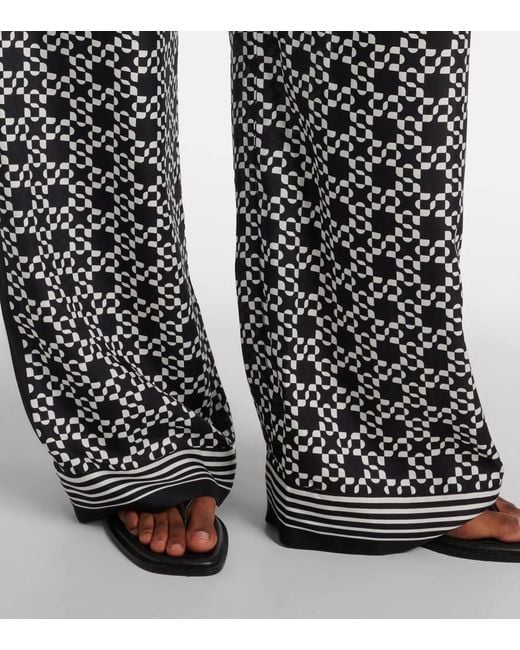 Jonathan Simkhai Gray Zuna Printed Wide-Leg Pants