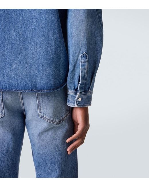 Givenchy Blue Couture Seam Denim Shirt for men