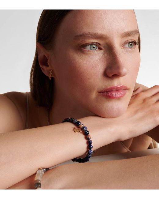 Sydney Evan Blue 14kt Gold Beaded Bracelet With Sapphires And Sodalite