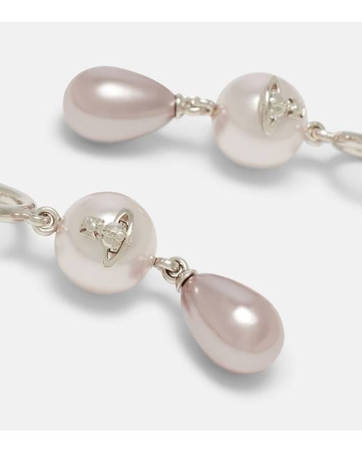 Orecchini Martha Orb Con Perle Bijoux di Vivienne Westwood in White