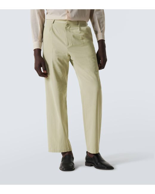 Auralee Natural Cotton And Silk Straight Pants for men