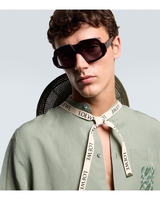 Loewe Blue Anagram Oversized Sunglasses for men
