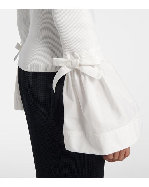 Jonathan Simkhai White Agata Ruffled Top