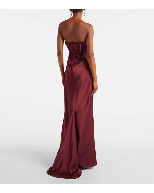Abito Lungo A Corsetto di ROTATE BIRGER CHRISTENSEN in Purple