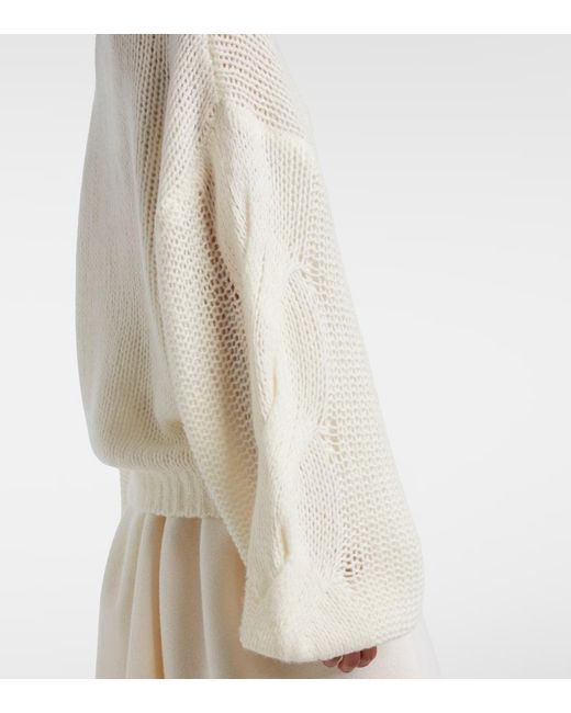Lisa Yang White Runi Open-Knit Cashmere And Silk Sweater