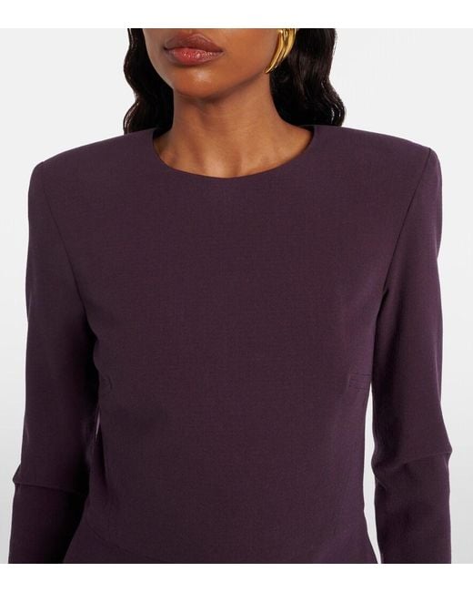 Victoria Beckham Purple Dress With Shoulder Pads