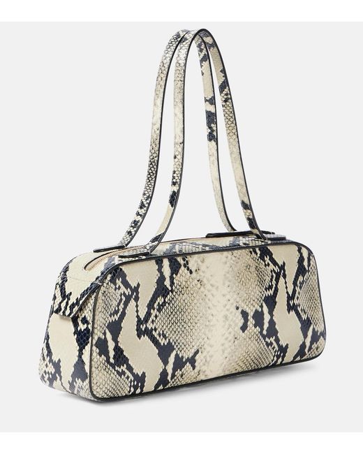 Khaite Metallic Simona Snake-Effect Leather Shoulder Bag