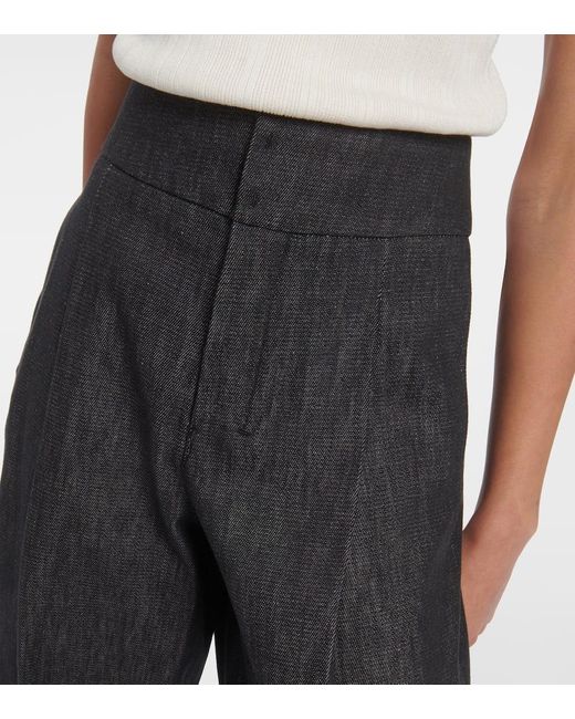 Pantalones anchos Athos de chambray de algodon Max Mara de color Gray