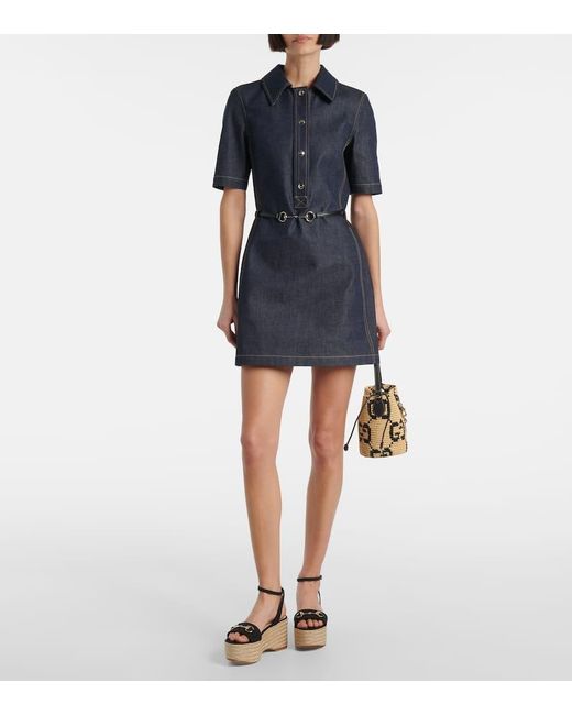 Gucci Black Lady Horsebit Suede Espadrille Wedges